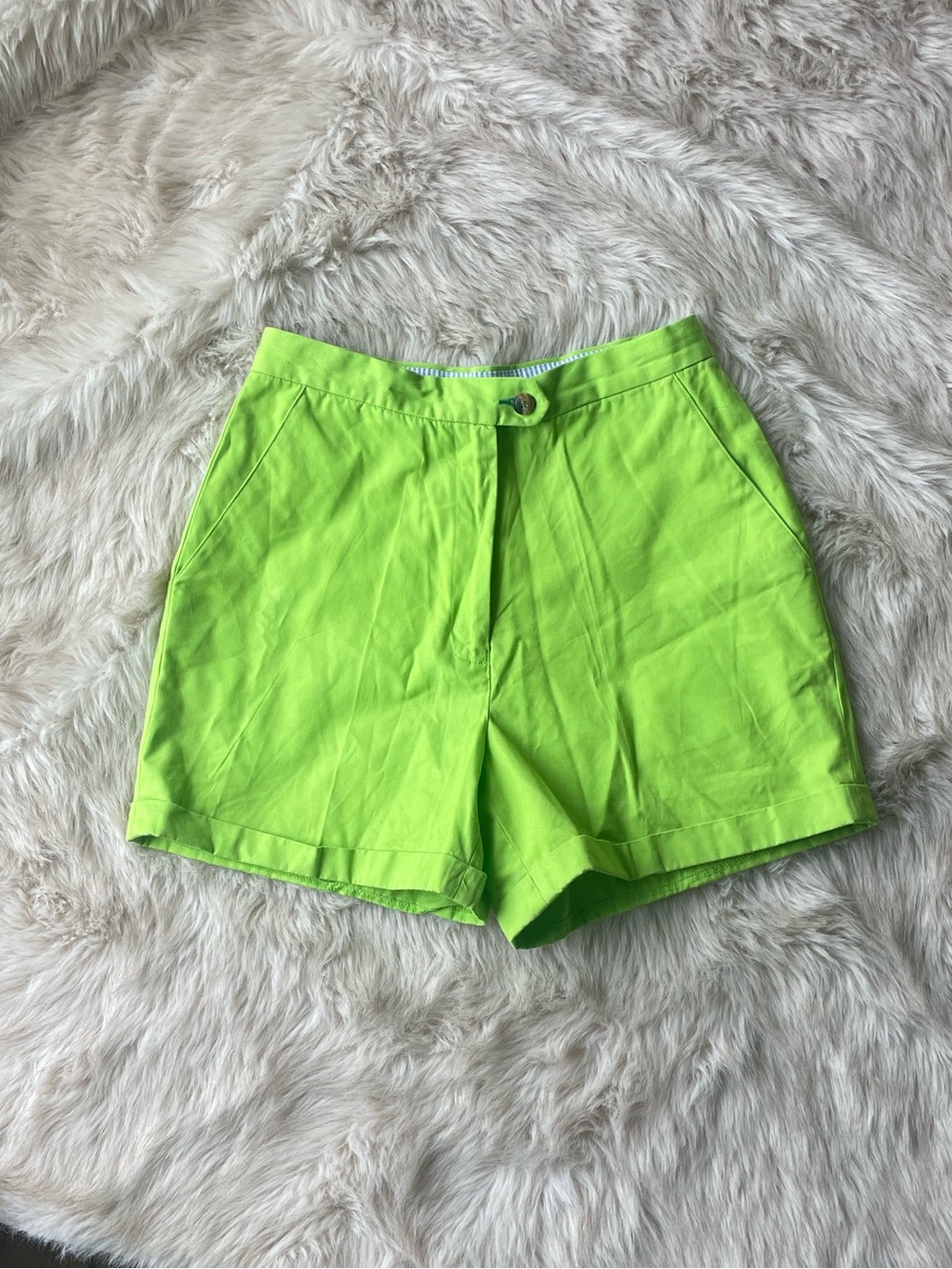 Tommy Hilfiger Neon Green Women's High Waisted Shorts